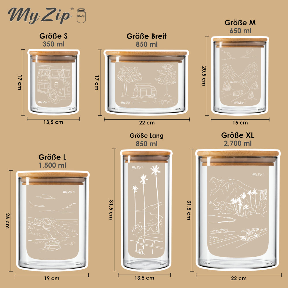 MyZip Tassen | Enkele sets - Camping Editie